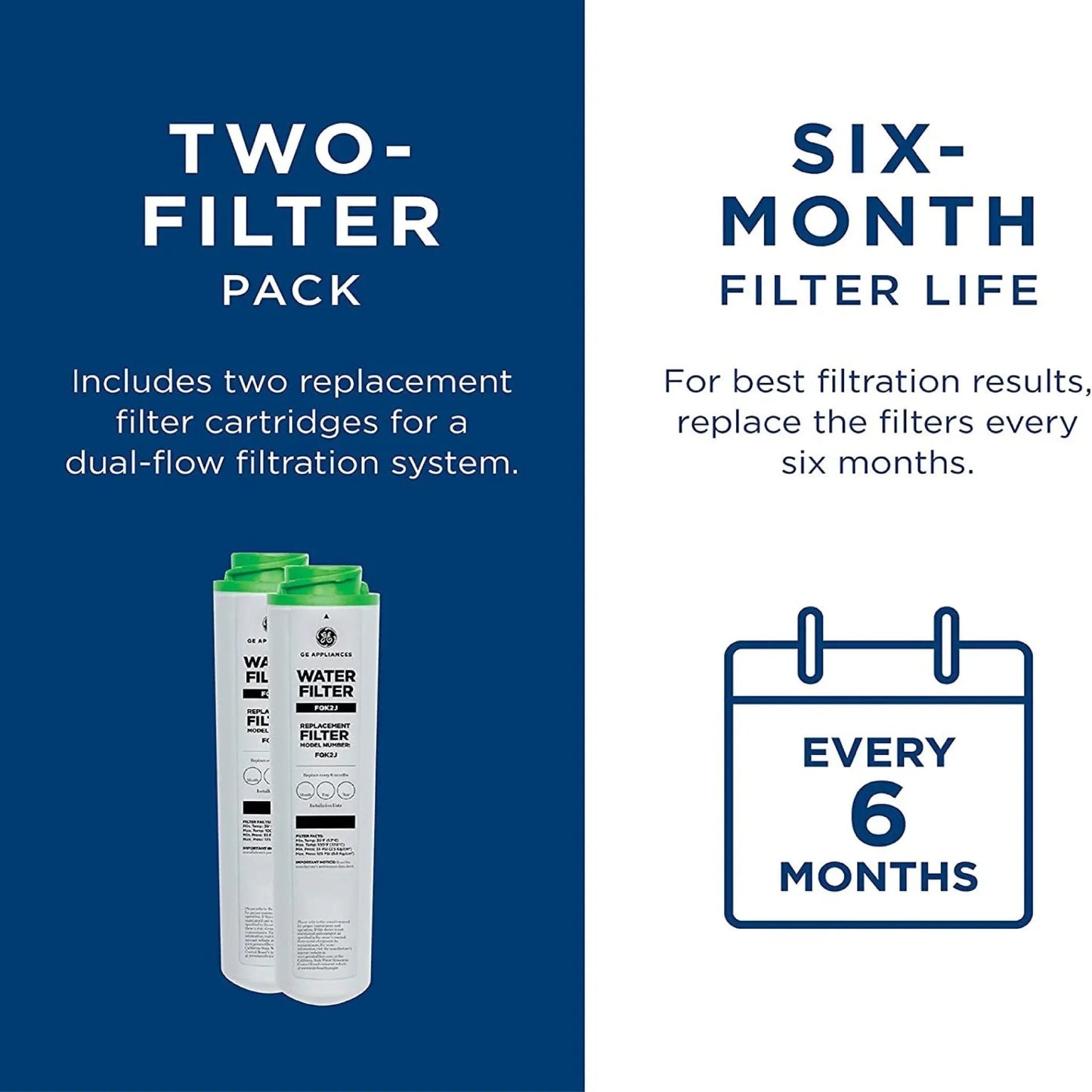 GE FQK2J Under Sink Replacement Water Filter GE