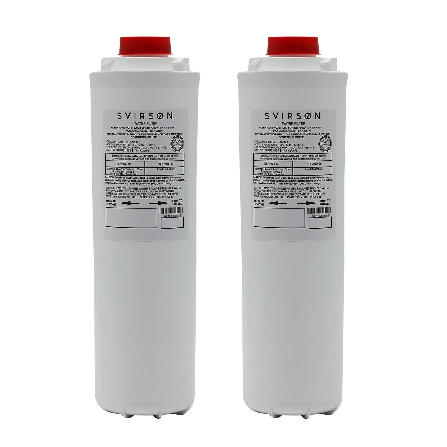 Svirson Replacement Water Filter 51300C 2-Pack - Wаtеrsеntry Plus - 11350 Liter Capacity - Bottle FIlters - Best Water Filter Cartridge Svirson
