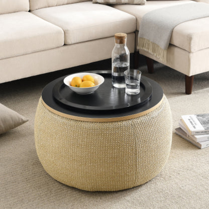 Versatile Round Storage Ottoman 2 in 1 End Table