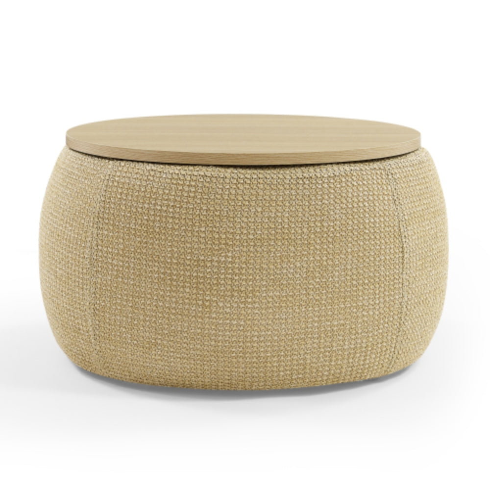 Versatile Round Storage Ottoman 2 in 1 End Table