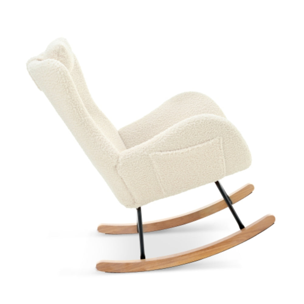 Teddy Upholstered Rocker Glider Chair for Comfortable Nursery Time