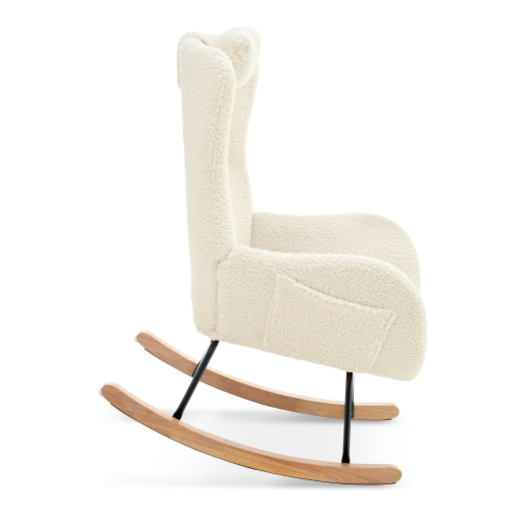 Teddy Upholstered Rocker Glider Chair for Comfortable Nursery Time