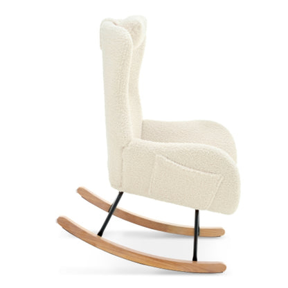 Teddy Upholstered Rocker Glider Chair for Comfortable Nursery Time
