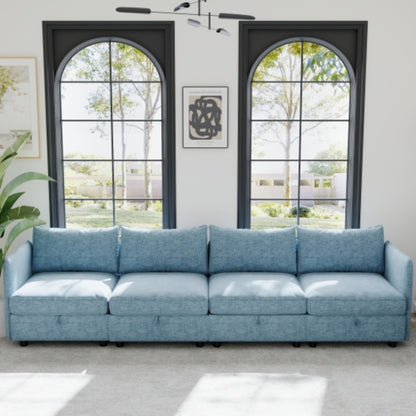 Blue Modular Sofa Side Armrests for Sectional Couch