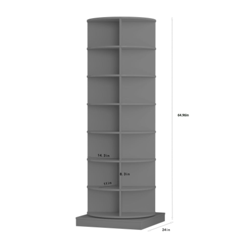 360 Degree Rotating Shoe Cabinet Grey Finish