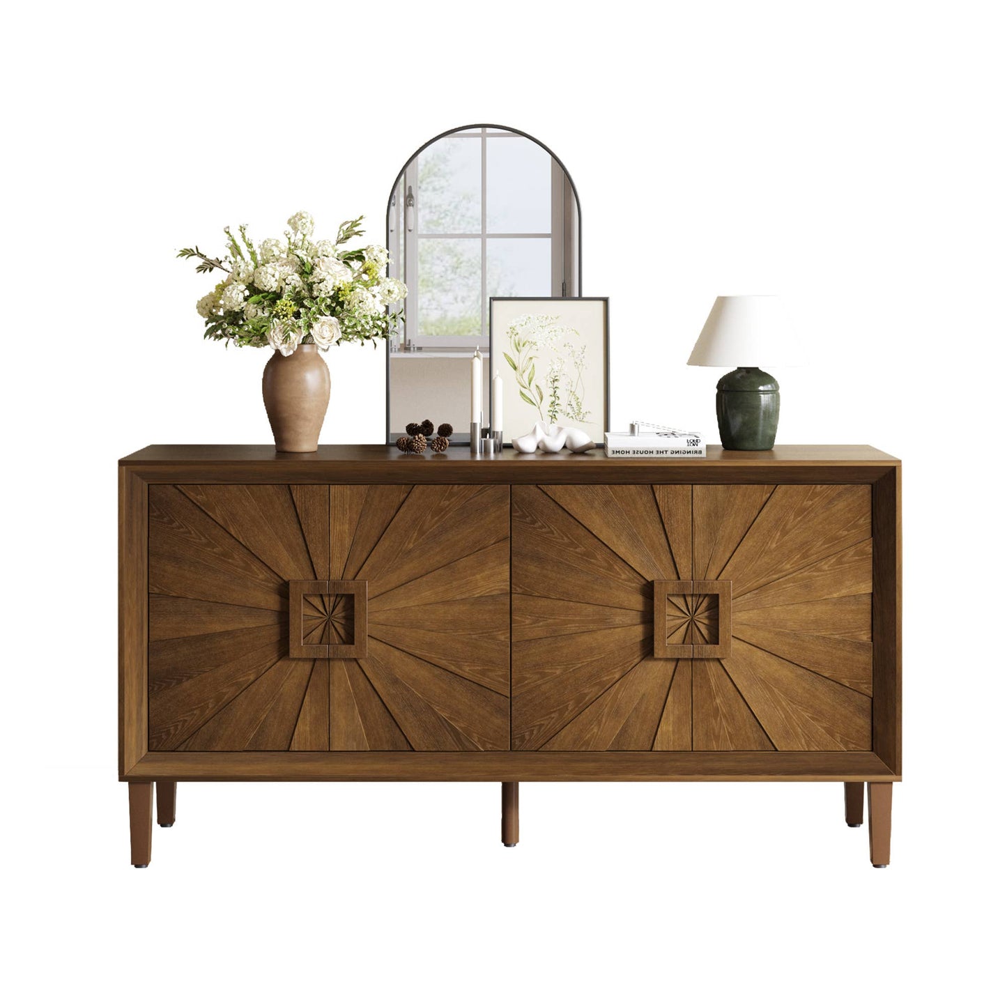 60" Premium Rustic American Farmhouse Wooden Credenza