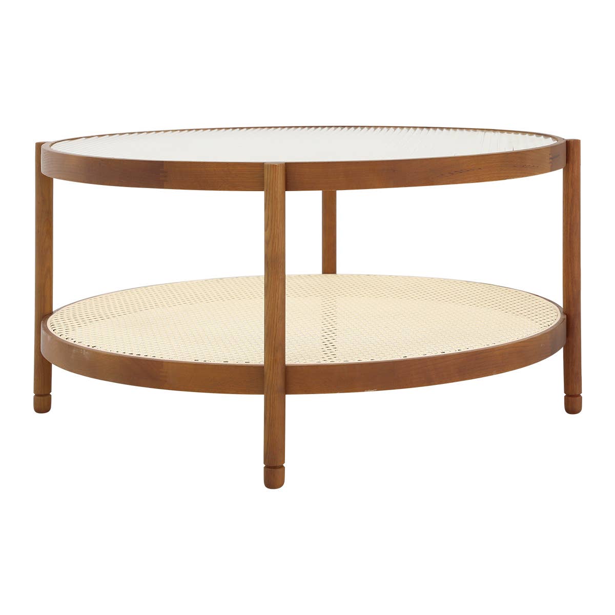 Modern Farmhouse Solid Wood Round Nesting Coffee Table