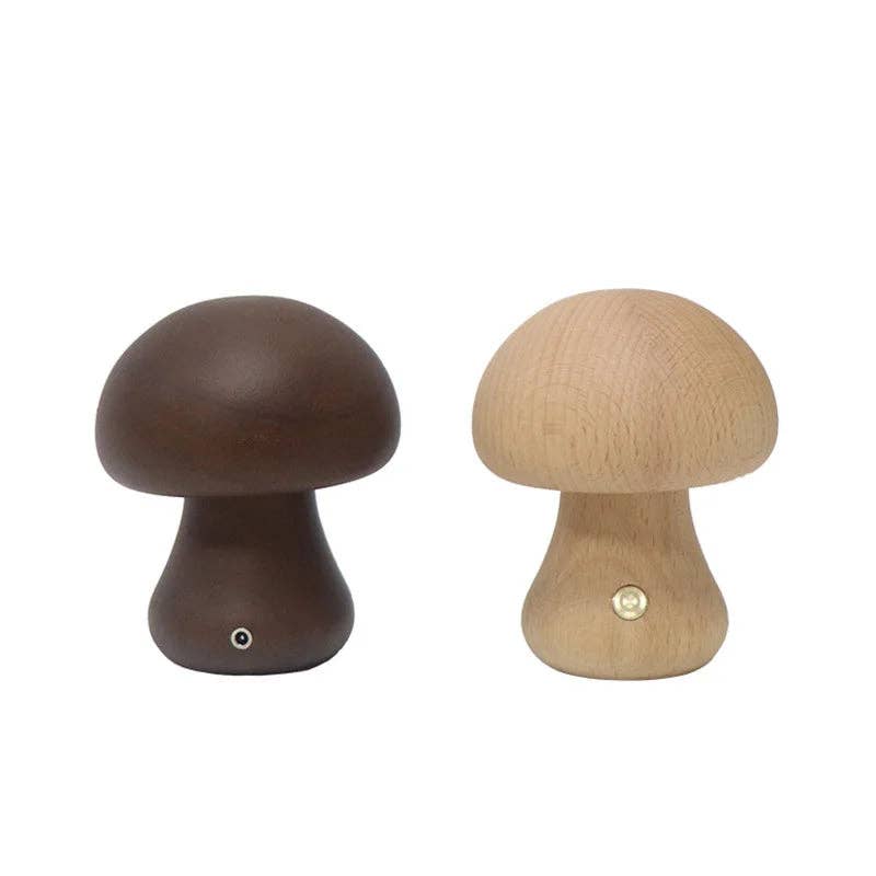 Wooden Mushroom Lamps | Touch Control Lamp | Rechargeable