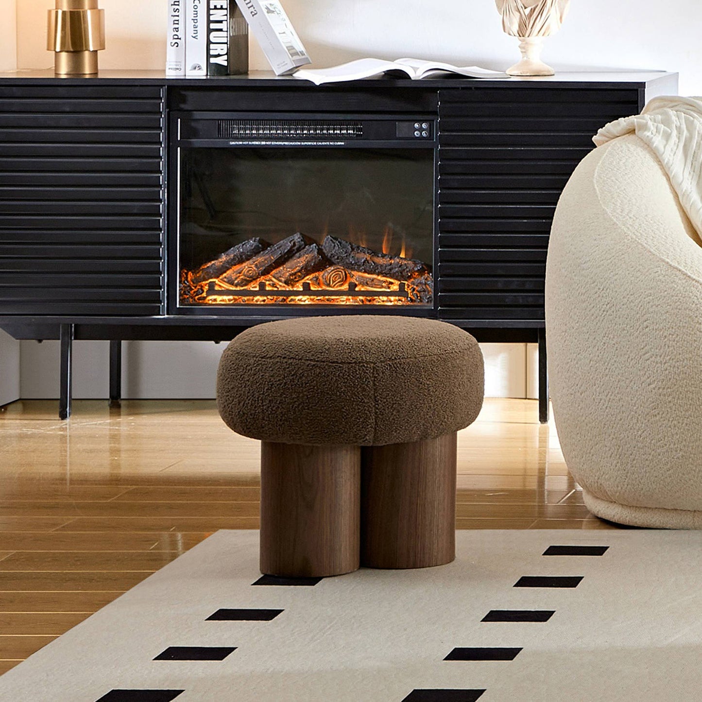 Mono Wooden Curved Ottoman Mushroom Stool