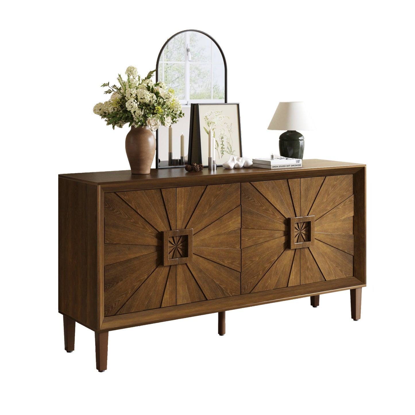 60" Premium Rustic American Farmhouse Wooden Credenza