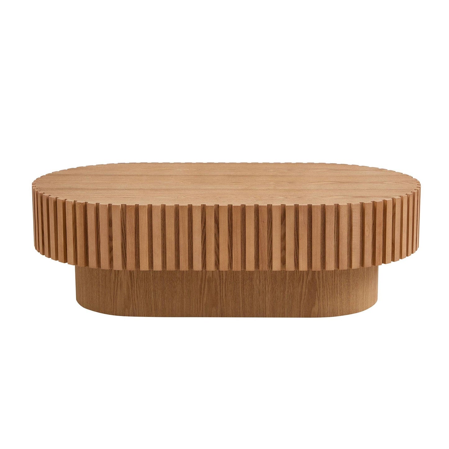 Modena 43.7" Oval Wooden Handcraft Drum Oval Coffee Table